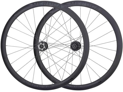 UNFRASLOP Rennrad-Laufradsatz 700C-Scheibenbremse Doppelschichtige Felgen Aus Alu-Legierung QR/Steckachse Vorne 2 Hinten 4 Lagernaben 38Mm Rahmenhöhe Laufradsatzunterstützung 8–11 Gänge,Thru~Axle