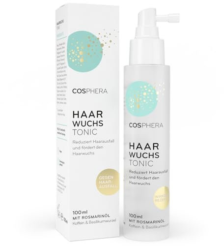 Cosphera Spray tonico per capelli, 100 ml, con olio di rosmarino, olio di rosmarino, per accelerare la crescita dei capelli, per donne e uomini