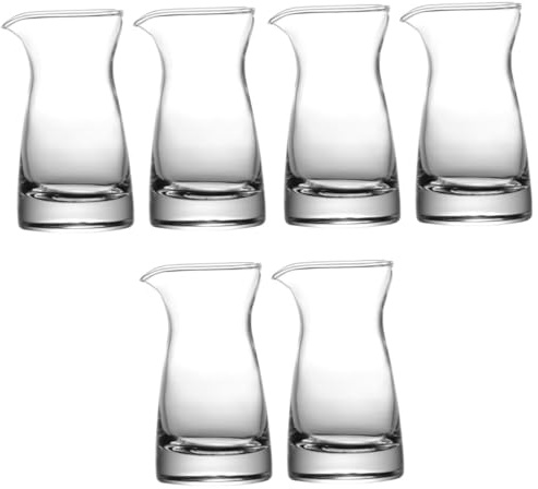 SOLUSTRE 6pcs Glass Pot Pint Milk Jugs Fridge Jug Lid Glass Pitcher for Milk Creamer Dipping Sauce Syrup