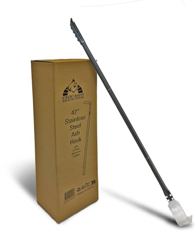47 Stainless Steel Ash Hook with 3-Piece Aluminum Handle, Ash Rake, Charcoal Rake, Charcoal Rake for Grill, Fire Rake Tool for Home Chefs, Pizza Oven and Fireplace