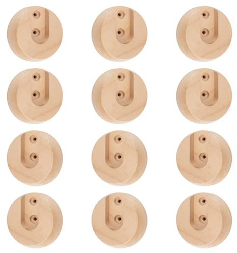 INCREWAY Schrankstangenhalter aus Holz, 12 Stück, Schrankstangenhalter, Stangenendstützen, Kleiderschrankhalterung, Steckdosenflansch für Kleiderschrank