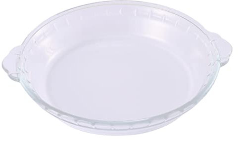 BEBEMOKO 9-inch Glass Pie Plate Microwave Oven Safe High Temperature Resistant Bakeware Household Kitchen Dish