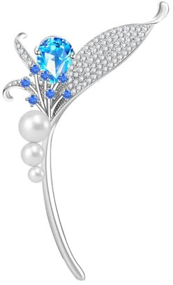 VALICLUD Broche Orchidée Zircon Argentée Décorative pour Vêtements et Pantalons