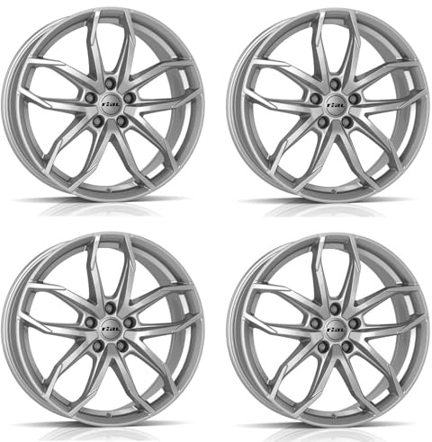 4x Rial Felgen Lucca 8.0Jx18 ET45 5x108 polar-silber kompatibel mit PEUGEOT 3008 3008 Hybrid 308 407 5008 508 607 Expert Traveller Pa