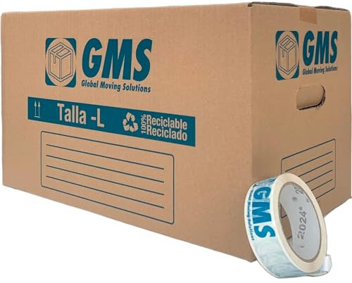 15 Cajas Mudanza 50x30x30cm – Cajas De Carton Mudanza – Cajas Gran Capacidad + Precinto GMS - Cajas Para Mudanza – Cajas Para Mudanzas Y Almacenaje Con Asas (15Cajas - 50x30x30cm+ Precinto)