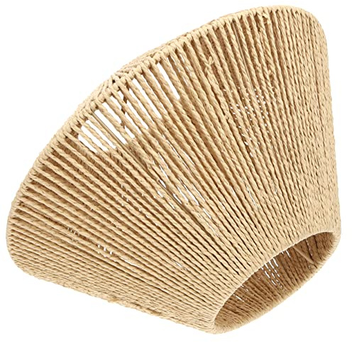 Tofficu Paralume Intrecciato Vintage in Materiale Stabile, Copertura Leggera Per Lampada a Sospensione, Paralume Decorativo Per Camera Da Letto e Soggiorno Illuminazione Calda Naturale