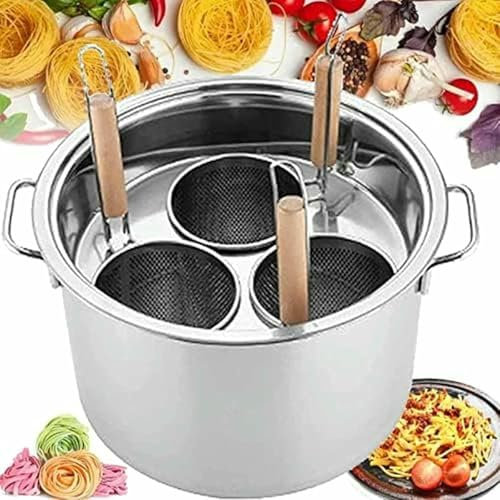 Kochtöpfe, Kochtopf Kommerzielles Nudelkocher-Set, Multifunktionaler Nudelkocher mit Trennwand und Sieb, Suppentopf aus Edelstahl für die Küche zu Hause, Restaurant