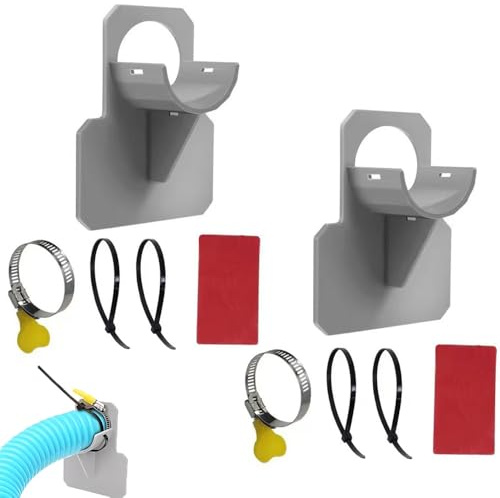2 Stück Pool Schlauchhalter, Schwimmbad Rohrhalterung, Pool Rohrhalterung, 30-37mm Pool Schlauchhalterung mit Kabelbinder, Pool Rohrhalter Fitting, Anti-Reißen, Anti-Strain (Grau)