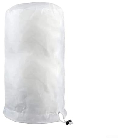 Yuanpgky Housse anti-gel avec fermeture éclair et cordon de serrage en tissu non tissé pour temps froid, protection des plantes de jardin blanche (120 x 180 cm)