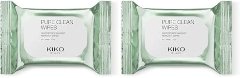 KIKO Milano Pure Clean Wipes Mini, Toallitas Desmaquillantes Para El Rostro, El Contorno De Los Ojos Y Los Labios En Formato Mini (Paquete de 2)