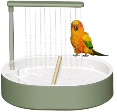 Vogelkäfig-Badewanne, 26 Löcher, automatisch fließende Badewanne für Vögel, automatische wasserfließende Papageiendusche, für Papageien, Nymphensittiche, Sittiche, Wellensittiche, Lovebird, Ara