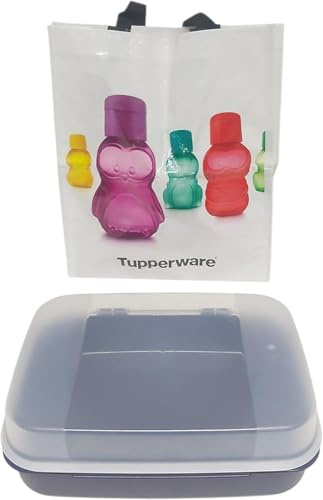 Tupperware Naschkätzchen 2,5 Liter mit transparentem Deckel – Vorratsdose Bellevue Apollo Dunkelblau + Original Einkaufstasche