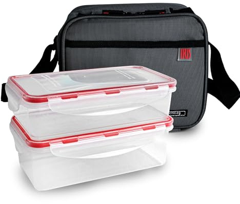 Bolsa Térmica Porta Alimentos 4,2 l - Set Bolsa Térmica con 2 Taper para Comida Hermético de 0.6l y 0.8l, Lunch Box de Paredes Extra-Gruesas con Efecto Nevera, Loncheras de Trabajo, Camping, Gris