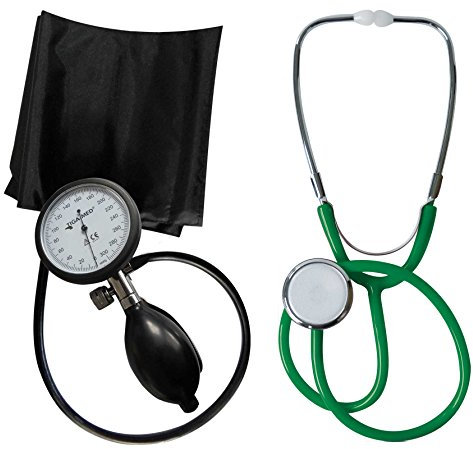 Sfigmomanometro Braccio Superiore Professionale Tiga Pro 1 prodotto nuovo garanzia K 1 + Stetoscopio Testa Piatta VERDE tiga-med