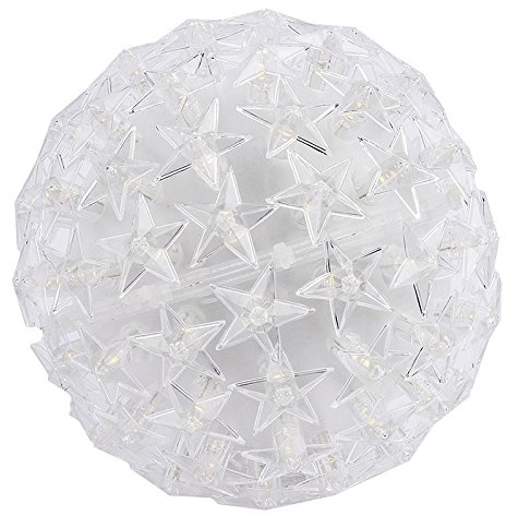 Ideen mit Herz LED-Leuchtkugel Stern, Ø 14cm, warmweiß, mit 100 LED-Lämpchen, inkl. Timerfunktion, batteriebetrieben | Leuchtball, Fensterdekoration, Raumdekoration für Advent, Weihnachten, Winter