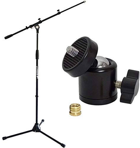 keepdrum Galgen-Mikrofonständer + Kugelgelenk Stativ-Adapter Gewinde 1/4 zu 3/8