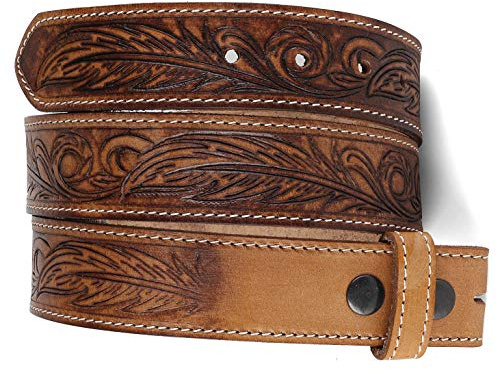 F&L CLASSIC Western Belt without buckle for men – Full Grain Leather Cowboy Belts for jeans - One Piece Leather strap belt, USA,2022-06, size 34