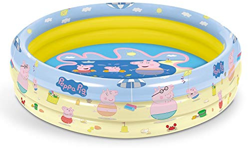 Mondo Toys - Peppa Pig | 3 Rings Pool - Piscina Inflable para niños 3 Anillos - diámetro 100 cm - Capacidad 84 Lt. - 16642