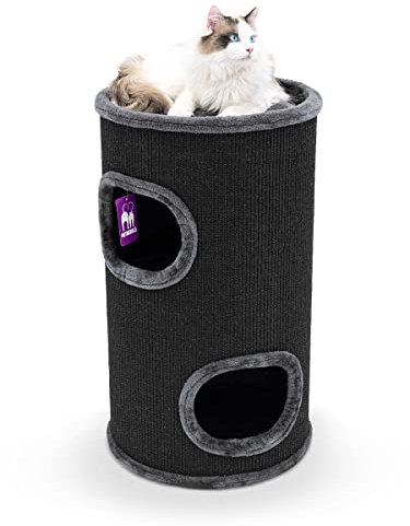 Petrebels Kratztonne Dome 80 cm hoch, Ø 45 cm, extra Breit und Schwer für Ultimative Stabilität, Farbe Schwarz