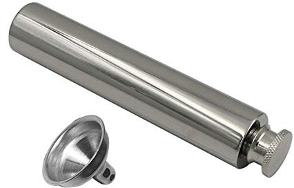 Mini flasque portable en acier inoxydable de 56,7 g avec entonnoir poli, tube de voyage anti-fuite pour alcool couleur aléatoire, cachette alcool festival