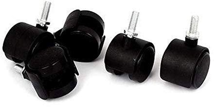 Geeyu ZHaonan-Möbelrollen, 5pcs, Ersatz-Büro-Stuhl Schwenker Twin Wheel Caster M6 x 15mm Grip Ring Stem, Starkes Lager