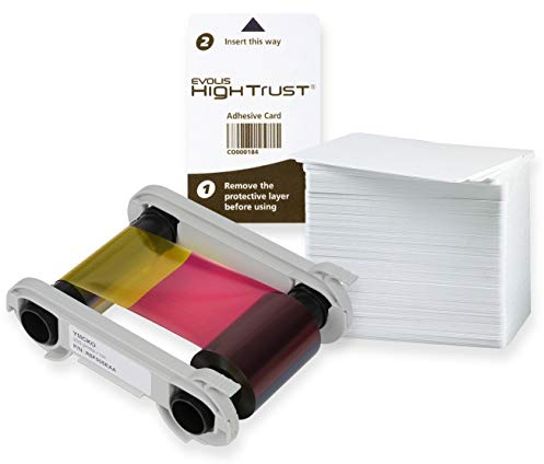Karteo Evolis Primacy Zenius Ruban YMCKO [ R5F002EAA ] | Lot de 200 Cartes Plastique et Cartes de Nettoyage