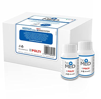 Polti Paeu0369 12 Flacons de 50 ml de Détergent Adjuvant Hpmed pour L'Action Désinfectante de la Vapeur Sani System Cimex Eradicator