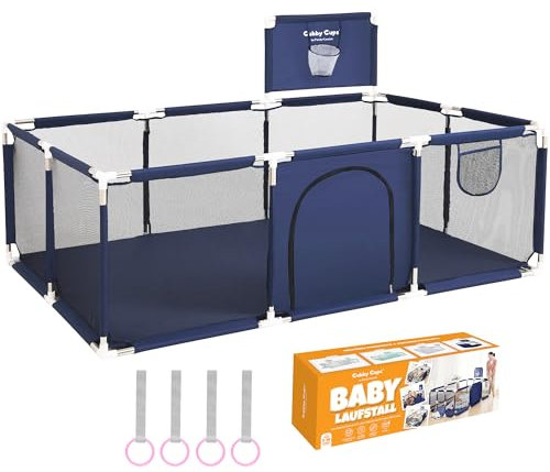 GUBBY GUPS® Laufstall Baby Bällebad Baby Laufgitter mit Basketballkorb,188x124x66cm und als Lauflernhilfe