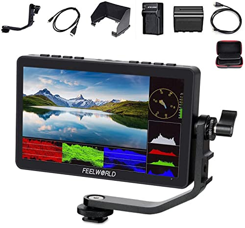 FEELWORLD F5 Pro V4 +NP-F970 Battery+ Charger+Carry Case 6 Inch Touch Screen DSLR Camera Field Monitor with 3D LUT F970 External Kit Install for Power Wireless Transmission IPS FHD 1920x1080 4K HDMI