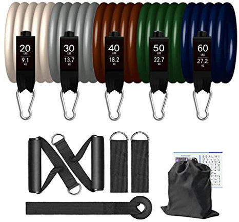 Widerstandsbänder Yoga Elastisches Band Upgrade Trainingsstangen Set Fitness Pilates Übung Gym Krafttraining (Color : B, Size : One Size)