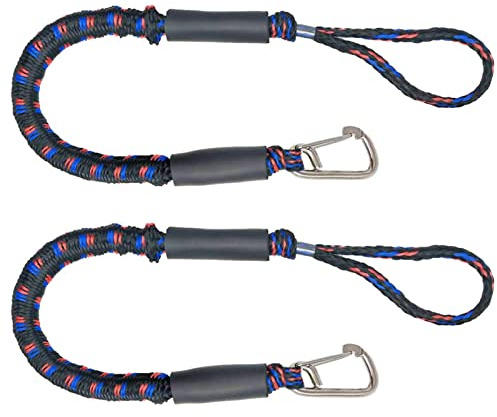 Fulenyi Cordon Elastique Amarre Cordon Bateau Cord'amarrage Mouillage CorÉlastique Amarre pour Bateau Accessoires - 2 Pièces
