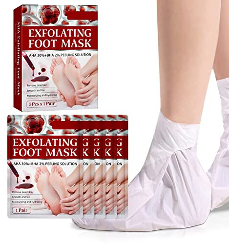 5 Pares de Mascarillas para Pelar los Pies, Exfoliante Peel Off Callus Dead Skin Callus Remover, Dead Skin Remover Foot Patch Mejora los Callos Hidratante Nutritiva Cuidado de