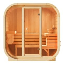 FinnTherm Sauna d'intérieur Ellipso M, sauna avec façade en verre, 42 mm d'épaisseur, 3 personnes
