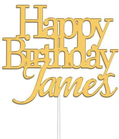 KreateSquare Personalised Cake Topper, Custom Name Party Cake Decoration