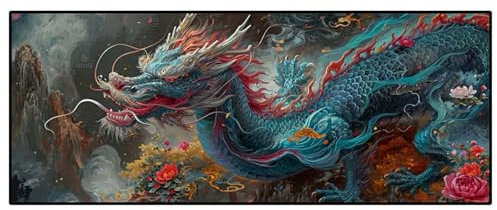 Diamond Painting China Drache Diamond Painting Erwachsene 5D Diamant Painting Bilder Erwachsene Kinder, DIY Diamond Painting Set Strass Stickerei Malerei für Home Wand Dekor Geschenke 115x55cm -59BD