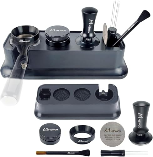 7 Pack Espresso Tamper Station&Coffee Distributor Tamper&Espresso WDT Stirrer&Coffee Tamping&Brush&Coffee Dosing Funnel&Espresso Puck Screen, Espresso Accessories for Bar Home Office (54 mm)