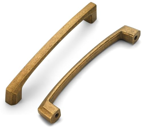 Coinkoly 6 Stück Möbelgriffe Antikes Messing 128 mm Lochabstand Möbelgriffe Griffe Schrankgriffe Küchengriffe Schubladengriffe Kleiderschrank Türgriffe CK-EU0003