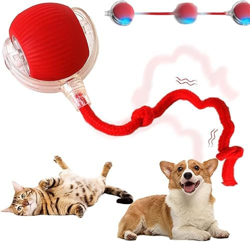 Yizemay Katzenspielzeug Elektrisch, Katzenball Spielzeug Elektrisch, Powerball Interaktiver Spielball für Katzen, Intelligente Hindernisvermeidung Katzen Spielzeug Elektrisch Ball