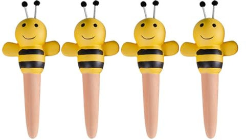 REITINGE 4pcs Terracotta Watering Spikes Slow Drips Self Watering Stakes Bees Planter Insert Garden Automatic Irrigation Tool
