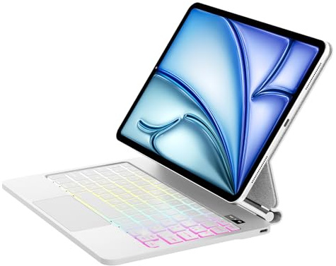 Magic Keyboard pour iPad Air 11 M4 2026/M3 2025/M2 2024 et Air 5/4 10.9 | Air 5ème/4ème génération, iPad Pro 11 4/3/2/1 Gen avec Rétroéclairé 7 Couleurs, Trackpad Multi-Touch AZERTY Layout