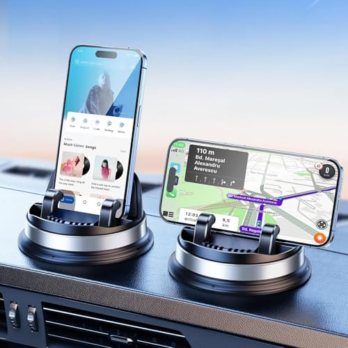 PANPHEN Dash Cell Phone Car Mount, Multifunctional Car Dashboard Mobile Phone Holder, 360 Rotatable Non Slip Mat Universal Car Phone Stand Hands Free, Compatible with iPhone, Samsung, Google, Android