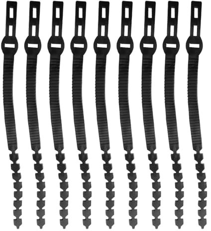 POFET Lot de 8 attaches d'arbre, 60 cm, noires, robustes, réglables, pour le jardinage, les plantes, les arbustes et les roses