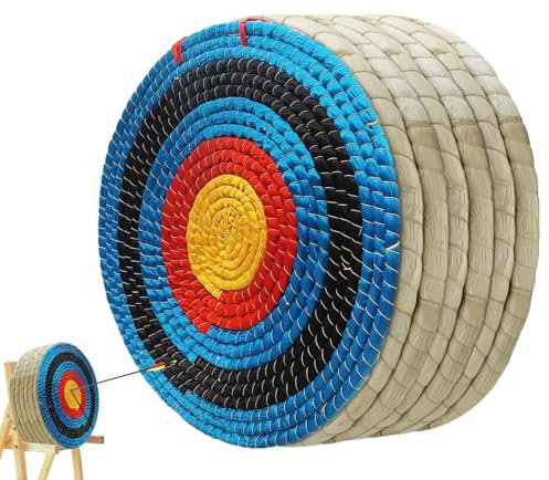 Fiita Zielscheibe Bogenschießen 50x50x14cm Stroh Handgefertigtes Strohbogenziel für Recurvebogen Compoundbogen oder Langbogen, Traditionelles Bogenpfeilziel für Kinder Jugend Erwachsene Bogenschießen