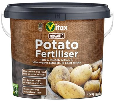 Vitax Organic Potato and Vegetable Fertiliser – Slow-Release Nutrients Plant Food Promotes Bumper Harvests -Ideal for Planters, Barrels, and Gardens - 4.5kg Tub
