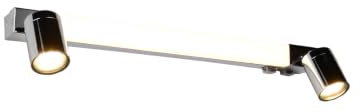 meineWunschleuchte Bad Spiegelleuchte mit 2 Spots & Schalter in Chrom | Breite 60cm, 2x GU10 LED inkl., Badezimmer Lampe für gezielte Spiegel Beleuchtung