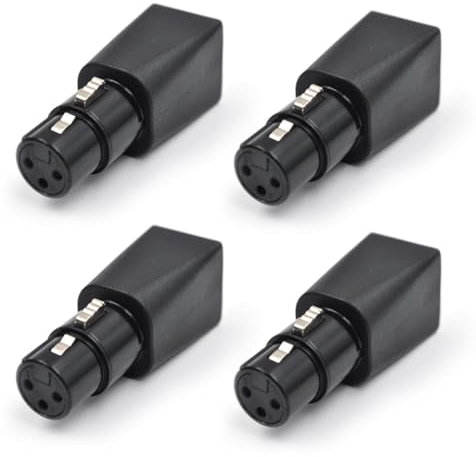 Rtauhife 4 Conectores A RJ45, Ethernet RJ45 A Adaptador XLR de 3, Adaptador XLR de 3 para Audio y Vídeo Hembra