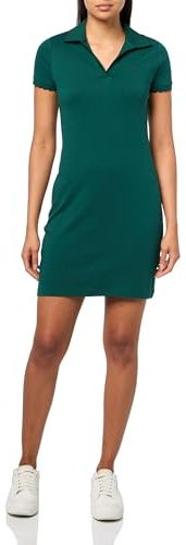Nautica Women's Jeans Scalloped Trim Polo Dress, Forest, Medium