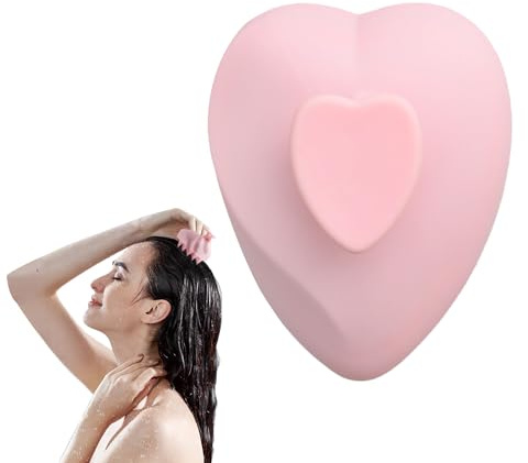 Kopfhaut MassagebüRste Herzform SilikonzäHne Kopfmassage BüRste Nass Oder Trocken Anwenden, Ohne Die Kopfhaut Zu SchäDigen Scalp Massager Waschen, Pflegen Und Massieren Rosa