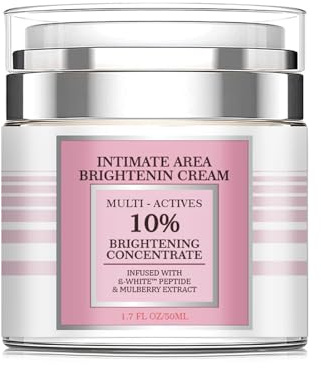 Crème éclaircissante pour zone intime, crème éclaircissante pour le corps, le visage, la zone du bikini et les zones sensibles pour enlever les taches sombres, contient des peptides et des mûres
