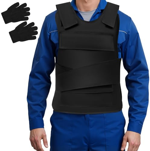 MEHOOSPVN Chaleco de protección antipinchazos, chaleco interior resistente a pinchazos, pecho y espalda, ajuste de con guantes, protege al aire libre, chaleco táctico para la seguridad de la policía